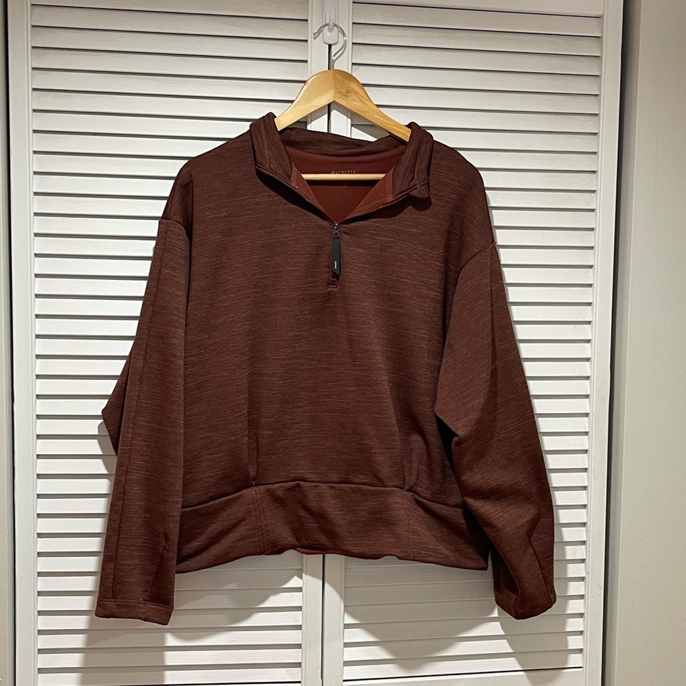 Athleta Half-Zip Pullover Sweatshirt in Brown - Picture 2 of 8